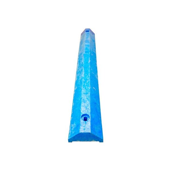 Ultra Parking Block w/Hardware, 3 1/4 in Height, 4 ft Length, Blue